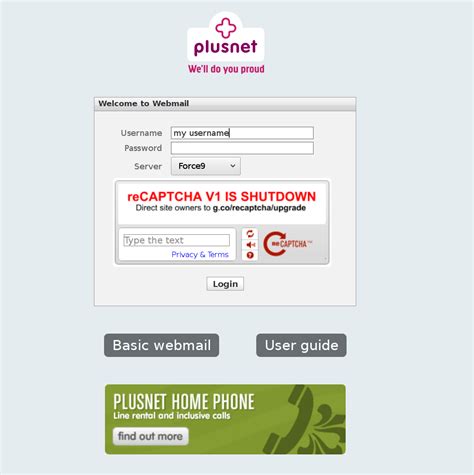 plusnet login email